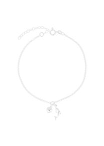 Firetti Fu&szlig;kette mit Anh&auml;nger &raquo;Herz & Delfin, glanz, diamantiert&laquo; silberfarben Fu&szlig;schmuck