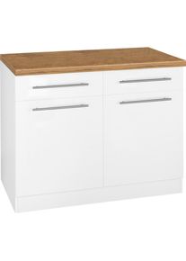 Wiho-K&uuml;chen WIHO K&Uuml;CHEN Unterschrank &raquo;Unna&laquo;, 100 cm breit wei&szlig; wei&szlig;/kastelleichefarben