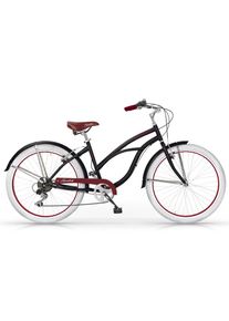 MBM Cruiser &raquo;Honolulu Woman, Mod. 125&laquo;, 6 Gang, Shimano, Tourney Schaltwerk, Kettenschaltung schwarz Fahrrad
