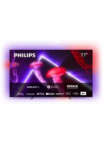 Philips OLED-Fernseher &raquo;77OLED807/12&laquo;, 195 cm/77 Zoll, 4K Ultra HD, Smart-TV-Android TV silberfarben Bringen Sie IMAX nach Hause. IMAX...
