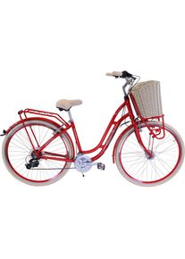 FASHION LINE Cityrad, 21 Gang, Shimano, TOURNEY TY 300 Schaltwerk, Kettenschaltung rot Fahrrad
