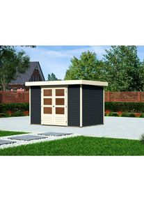 Karibu Gartenhaus &raquo;Askola 4&laquo;, 19 mm Wandst&auml;rke grau anthrazit
