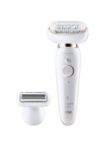 Braun Epilierer &raquo;Silk-&eacute;pil 9 Flex 9-006&laquo;, kabellose Wet & Dry-Epilation, breiter Kopf mit 40 Pinzetten goldfarben Inklusive Rasieraufsatz: f&uuml;r...