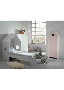 Vipack Jugendzimmer-Set &raquo;Casami&laquo;, (Set, 2 St., Hausbett, Schrank), Bett in 2 Breiten pink Wei&szlig;/pink