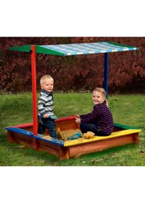 Dobar Sandkasten, BxLxH: 120x120x125 cm, mit Dach bunt bunt/blau/rot