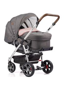 Gesslein Kombi-Kinderwagen &raquo;F4 Air+ C2 Compact, Grau meliert/Rosa&laquo;, Design & Handarbeit aus Deutschland rosa Kinderwagen