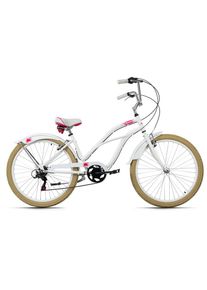 KS-Cycling KS CYCLING Cruiser &raquo;Splash&laquo;, 6 Gang, Shimano, Tourney Schaltwerk, Kettenschaltung wei&szlig; Fahrrad