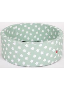 KNORRTOYS&reg; B&auml;llebad &raquo;Soft, Green White Stars&laquo;, & 300 B&auml;lle grey/white/transparent; Made in Europe wei&szlig; Grey White Stars