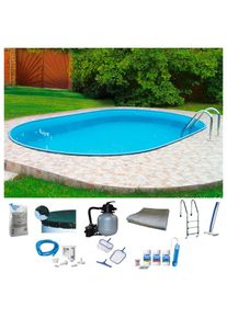 MyPool Ovalpool, (Set), 10-tlg., BxLxH: 300x700x135 cm blau wei&szlig;/hellblau