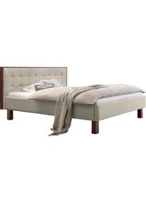 Hasena Polsterbett &raquo;Noah&laquo;, Fu&szlig;farbe Nussbaum, Komforth&ouml;he, Fu&szlig;h&ouml;he 25 cm beige Pepe Beige