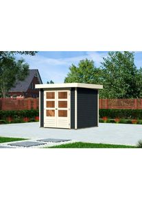 Karibu Gartenhaus &raquo;Askola 2&laquo;, 19 mm Wandst&auml;rke grau anthrazit