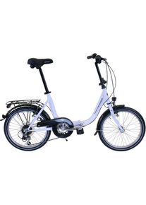 Performance Klapprad, 6 Gang, Shimano, TOURNEY TY21 Schaltwerk, Kettenschaltung wei&szlig; Fahrrad