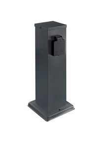 Heitronic Gartensteckdose &raquo;2-fach-Energieverteiler BANGKOK&laquo;, (Packung, 1 St.), Edelstahl anthrazit lackiert grau Feste Montage, Montagematerial...