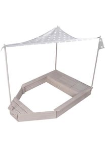 Roba&reg; Sandkasten &raquo;Schiff&laquo;, mit Sonnendach, HxBxT: 150 x 100 x 142 cm grau