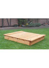 Promadino Sandkasten &raquo;Maxi&laquo;, BxLxH: 145x145x24 cm braun
