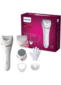 Philips Epilierer &raquo;Series 8000 BRE730/10&laquo;, 6 St. Aufs&auml;tze, leistungsstarke Epilation, kabellose Nass- und Trockenfunktion rosa...