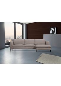 Places of Style Ecksofa &raquo;Nixon&laquo;, auch in Samtvelours, inkl. R&uuml;ckenkissen grau hellgrau