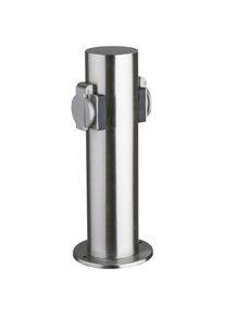 Heitronic Gartensteckdose &raquo;2-fach-Energieverteiler TOKIO&laquo;, (Packung, 1 St.), Edelstahl anthrazit lackiert silberfarben Feste Montage,...