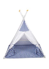 POLINI KIDS Spielzelt &raquo;Tipi, ZickZack blau&laquo;, mit Transporttasche blau blau/wei&szlig;