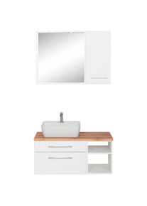 HELD M&Ouml;BEL HELD M&Ouml;BEL Badm&ouml;bel-Set &raquo;Davos&laquo;, (3 St.), Waschplatz, H&auml;ngeschrank und Bad-Spiegel wei&szlig;