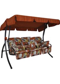 Angerer FREIZEITM&Ouml;BEL Hollywoodschaukel &raquo;New York&laquo;, inkl. Auflagen und Zierkissen braun braun-rot + braun-rot