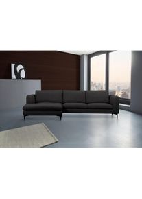Places of Style Ecksofa &raquo;Nixon&laquo;, auch in Samtvelours, inkl. R&uuml;ckenkissen schwarz