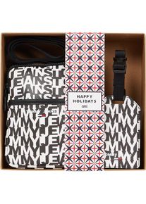 Tommy Jeans Mini Bag &raquo;TJM PHONE POUCH & LUGGAGE TAG GP&laquo;, (Set, mit Schl&uuml;sselanh&auml;nger), mit All Over Logo Print schwarz-wei&szlig;