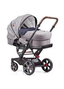 Gesslein Kombi-Kinderwagen &raquo;F6 Air+, Black/Tabak mit Tragetasche C2 Compact, Grau/Blau&laquo;, ; Kinderwagen grau Kinderwagen