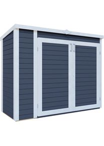 Konifera M&uuml;lltonnenbox &raquo;Gartenschrank Multi 3&laquo;, (Komplett-Set), aus Fichte, BxTxH: 200x82x163 cm grau