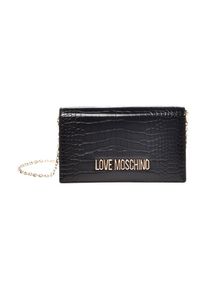 Love Moschino Clutch, in modischer Reptil Optik schwarz