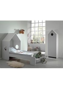 Vipack Jugendzimmer-Set &raquo;Casami&laquo;, (Set, 2 St., Hausbett, Schrank), Bett in 2 Breiten grau Wei&szlig;/Grau