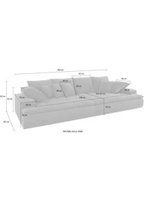MR. COUCH Big-Sofa, wahlweise mit Kaltschaum (140kg Belastung/Sitz) und AquaClean-Stoff blau blaugrau