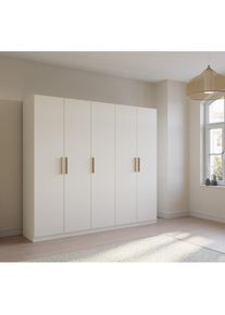 Rauch Dreht&uuml;renschrank &raquo;Skandi by Quadra Spin&laquo;, im Landhaus-Stil mit Massivholzgriffen aus Wildeiche wei&szlig; Alpinwei&szlig;