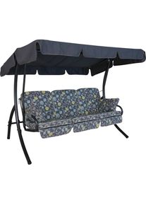 Angerer FREIZEITM&Ouml;BEL Hollywoodschaukel &raquo;Riva&laquo;, inkl. Auflagen und Zierkissen bunt grau-bunt + grau-bunt