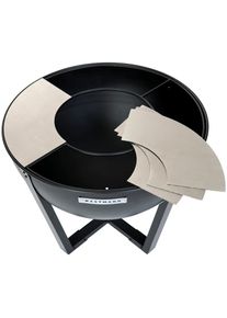 WESTMANN Feuerkorb &raquo;Feuerstelle mit Edelstahlgrillplatte&laquo;, &Oslash;xH: 81x62 cm, witterungsbest&auml;ndiger Stahlrahmen schwarz