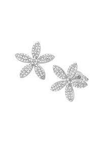 Giorgio Martello MILANO Paar Ohrstecker &raquo;Bl&uuml;te mit wei&szlig;en Zirkonia, Silber 925&laquo; wei&szlig; Weiss 925 Sterling Silber rhodiniert