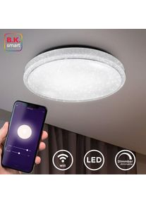 B.K.LICHT LED-Sternenhimmel, 1 flammig-flammig, Smart Home, Deckenleuchte, Sternenlicht, dimmbar, 24W, WiFi wei&szlig;