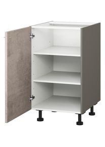 Express K&uuml;chen EXPRESS K&Uuml;CHEN Unterschrank &raquo;Trea U50&laquo;, mit zwei Einlegeb&ouml;den, Breite 50 cm, H&ouml;he 75 cm grau betonfarben hell/anthrazit