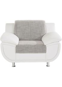 Trendmanufaktur Sessel, wahlweise mit komfortablem Federkern, mit extra breiten Armlehnen wei&szlig; wei&szlig;/cappuccino