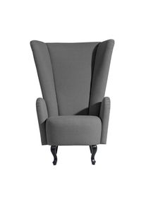 Max Winzer&reg; Ohrensessel &raquo;Anastasia&laquo;, mit geschwungenen Holzf&uuml;&szlig;en, Hochlehner grau anthrazit