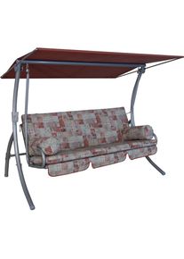 Angerer FREIZEITM&Ouml;BEL Hollywoodschaukel &raquo;Basra&laquo;, inkl. Auflagen und Zierkissen rot rot-grau + grau-rot