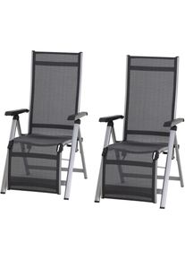 siena GARDEN Gartensessel &raquo;Tesoro&laquo;, (Set, 2 St.), Set, 2-tlg bestehend aus 2 Sesseln grau grau, silber