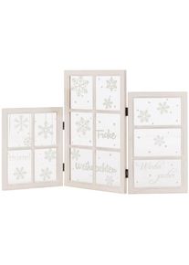 Schneider Weihnachtsfigur &raquo;X-Mas&laquo;, Fenster-Paravent, klappbar wei&szlig; wei&szlig;/transparent