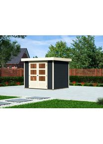 Karibu Gartenhaus &raquo;Askola 3&laquo;, 19 mm Wandst&auml;rke grau anthrazit