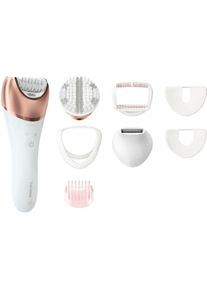 Philips Epilierer &raquo;BRE644/00&laquo;, 7 St. Aufs&auml;tze, Wet&Dry, mit 7 Aufs&auml;tzen wei&szlig; Inkl. Ladyshave-, Massage-, Peelingaufsatz, Skin Stretcher