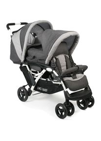 CHIC 4 BABY CHIC4BABY Geschwisterwagen &raquo;Duo, anthrazit&laquo;, mit feststellbaren Doppelschwenk-Vorderr&auml;dern; Kinderwagen grau Kinderwagen