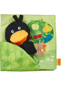 Haba Greifspielzeug &raquo;Stoffbuch Obstgarten&laquo;, mit Raben-Fingerpuppe bunt