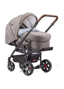 Gesslein Kombi-Kinderwagen &raquo;F4 Air+ mit Tragetasche C2 Compact, Stein meliert/Lama&laquo;, Design & Handarbeit aus Deutschland schwarz Kinderwagen