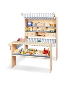 Pinolino&reg; Kaufladen &raquo;Marktstand Lucy, grau&laquo; beige Kaufl&auml;den