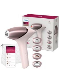 Philips IPL-Haarentferner &raquo;Lumea S9000 BRI958/00&laquo;, 450.000 Lichtimpulse, 4 Aufs&auml;tze (Achseln, Bikinizone, K&ouml;rper und Gesicht), kabellos rosa...